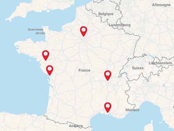 carte des lieux de formation - Ecole du Dos Mail14