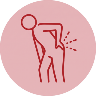 Illustration d'un blocage de la région lombaire lors d'un lumbago